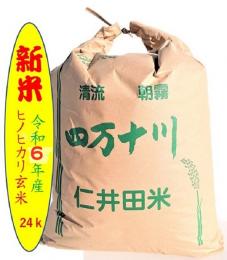 令和6年産 仁井田米 ヒノヒカリ玄米24kg